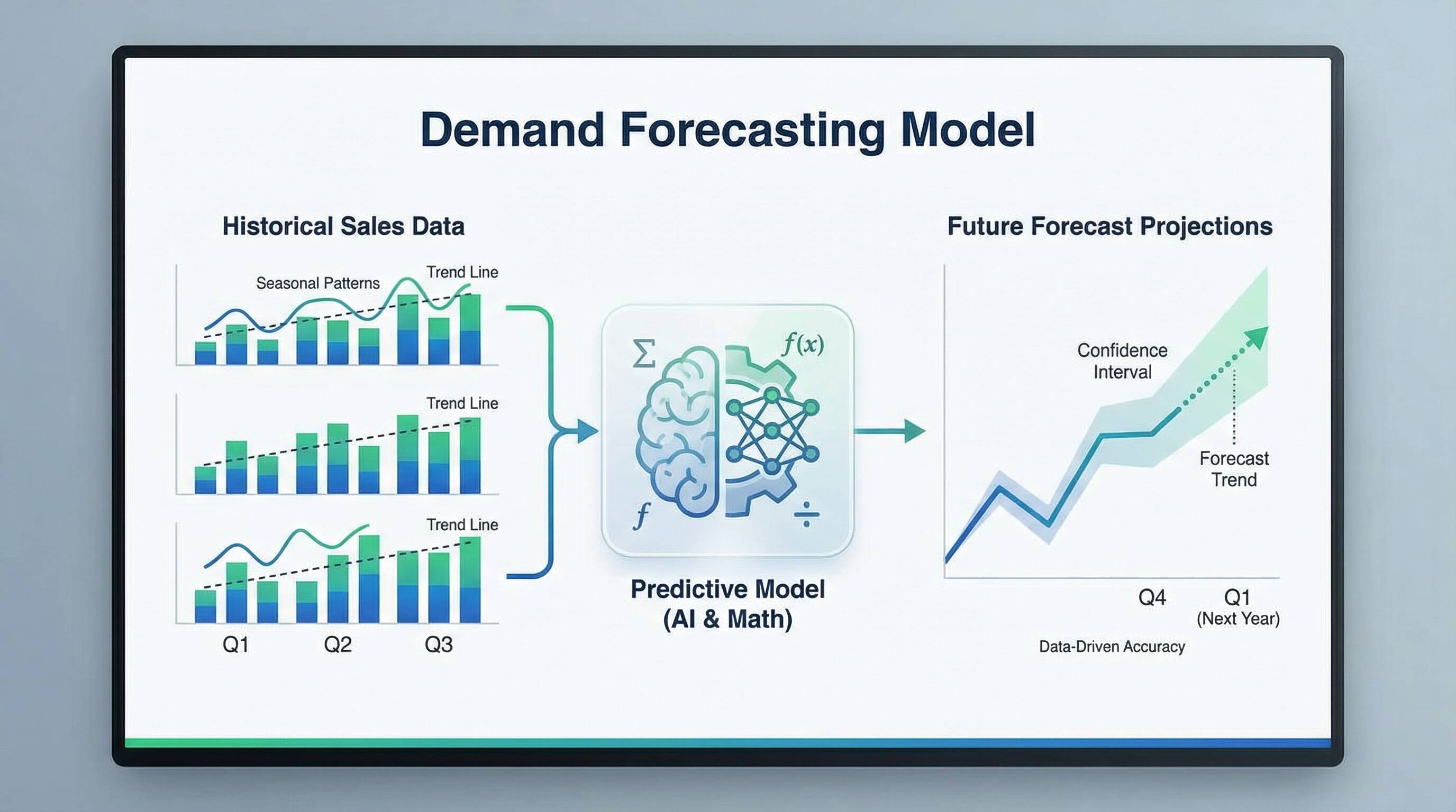 A diagram showing a demand forecasting model