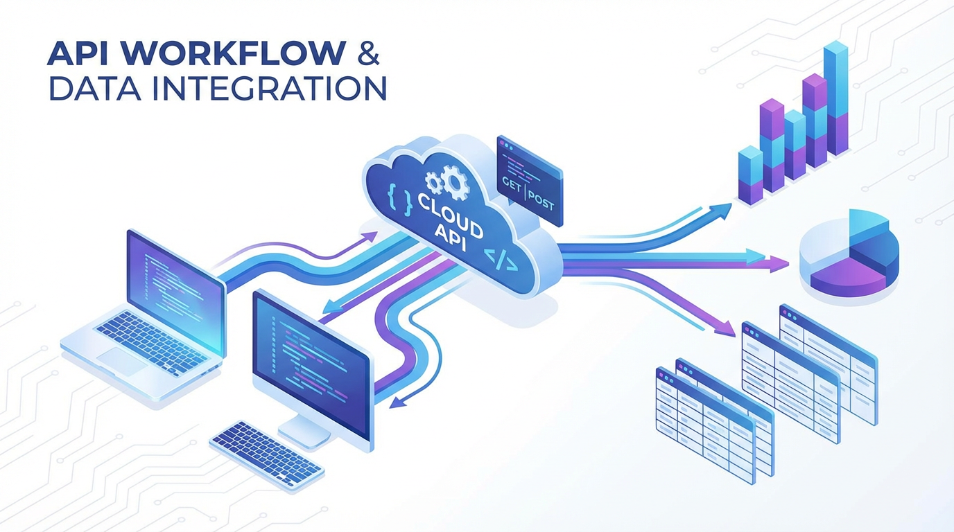 Easyparser API workflow diagram showing data integration process