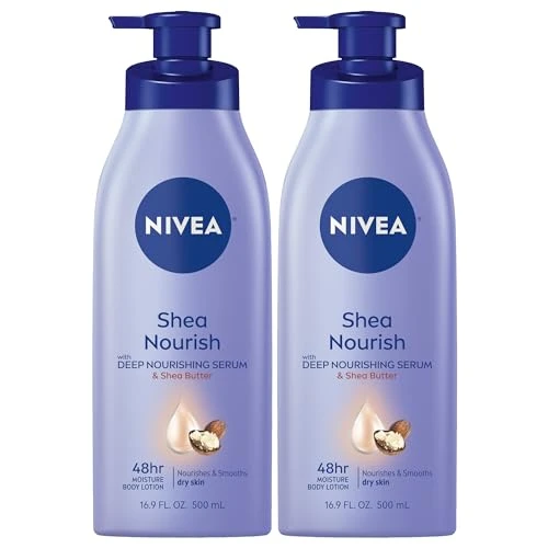 NIVEA Smooth Daily Moisture Body Lotion Shea Butter 16.9 oz (Pack of 2)