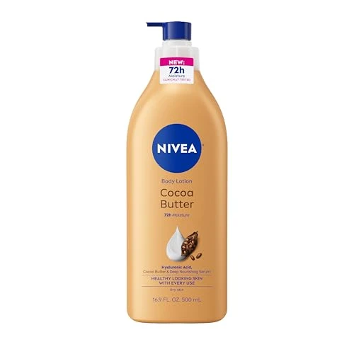 NIVEA Cocoa Butter Body Lotion for Dry Skin with Hyaluronic Acid 16.9 Oz