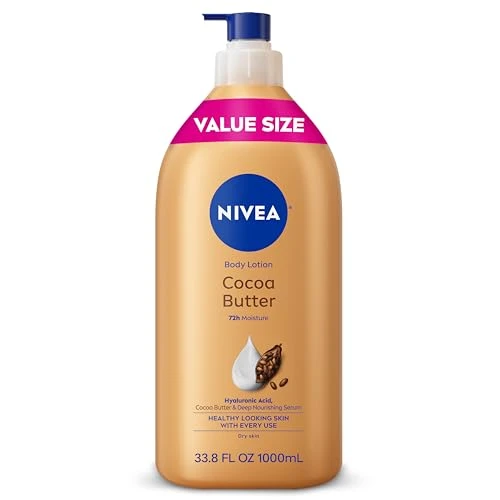NIVEA Cocoa Butter Body Lotion for Dry Skin Hyaluronic Acid 33.8 Fl Oz