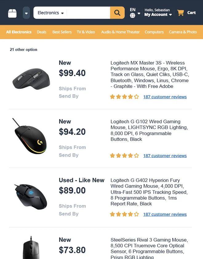 Amazon Search Results API